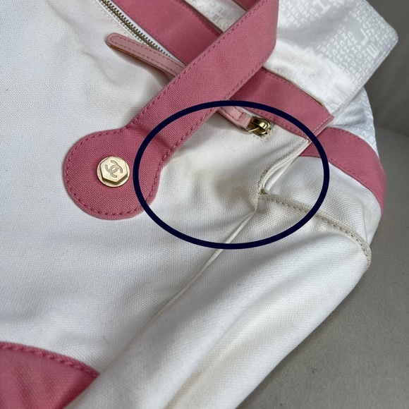 Authentic Chanel CC Marshmallow Handbag purse Bag Mini Tote White Pink - Picture 6 of 15